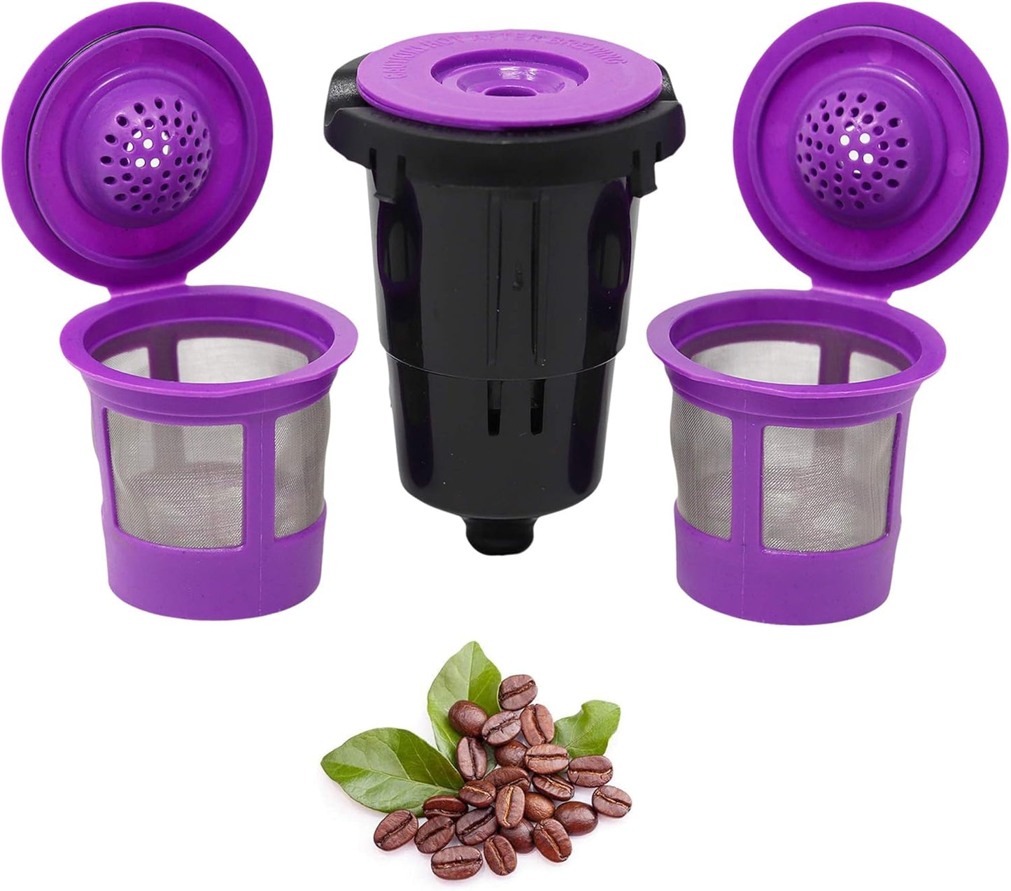 PureHQ Reusable K Cups for Keurig Mini Plus - 3 Refillable Coffee Pods with Adapter