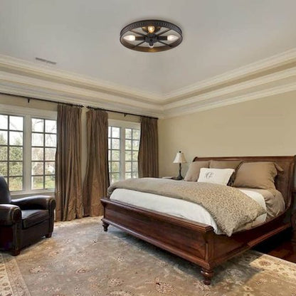 KJLARS Ceiling Light Fixture Flush Mount Ceiling Lamp Black Farmhouse Chandelier Industrial Rustic Light fixtures Pendant Lighting 4-Light E12 Kitchen Lighting