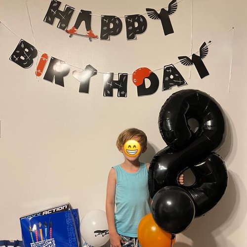 Black Balloon Number 6 - 40 Inch Self-Inflating Foil Balloon for 6th & 16th Birthday Celebrations