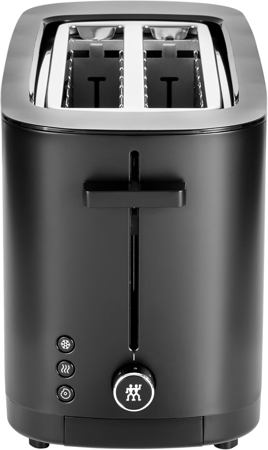 ZWILLING Enfinigy 4-Slice Long Slot Toaster - Extra Wide 1.5" Slots for Bagels & Toast | Sleek Black Finish