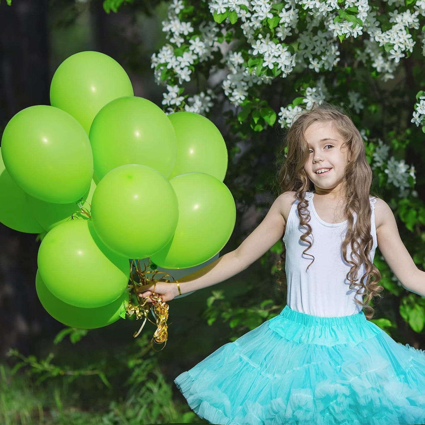RUBFAC Lime Green Balloons - 129-Piece Neon Latex Balloon Garland Kit for Birthday & Baby Shower Decor