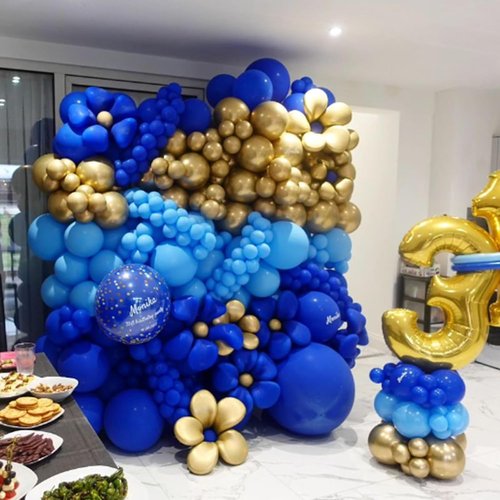 Awenztech Royal Blue Balloon Arch Kit - 120 Pcs of Latex Balloons in 5-18 Inch Sizes for Parties & Events