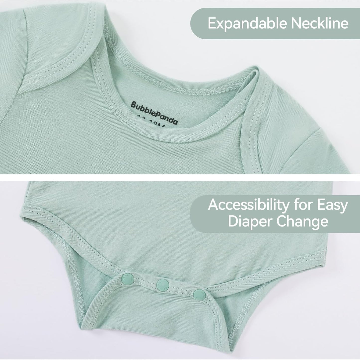Okayinn BubblePanda Baby Onesie - Soft Rayon Bamboo Bodysuit for Boys & Girls | 0-24 Months