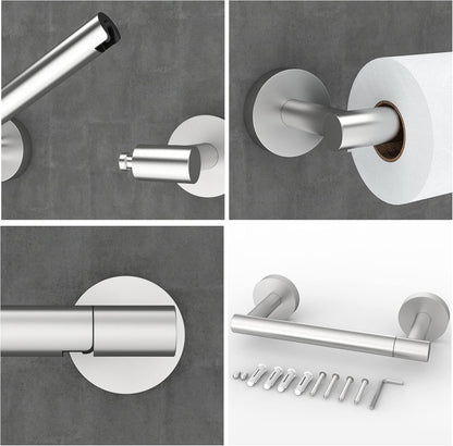 RARXTR Toilet Paper Holder - Wall-Mounted SUS304 Stainless Steel Double Post Design | Brushed Nickel Finish