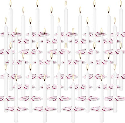 ChurchCandles Unscented White No Smoke - 150 Packs with Drip Protectors for Vigil Services