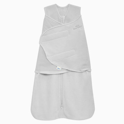 HALO Micro-Fleece Sleepsack Swaddle, 3-Way Adjustable Swaddle Blanket for Newborn and Infants, TOG 3.0 for Cold Climates, Hip Healthy, Grey, Newborn, 0-3 Months