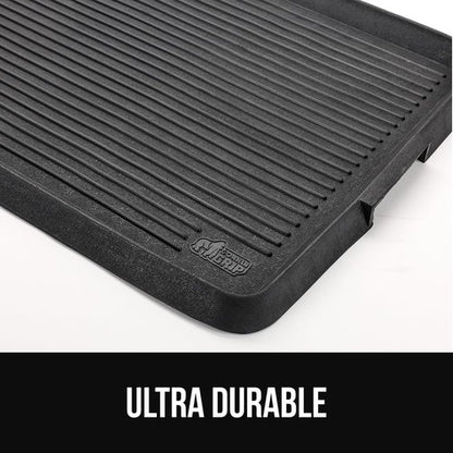 GORILLA GRIP Natural Rubber Indoor Outdoor Boot Tray for Shoes, Waterproof Winter Mat with Raised Edges and Handle, Tear Resistant Heavy Duty Home Garage Floor Mats, Easy Clean Shoe Trays 24x16 Black
