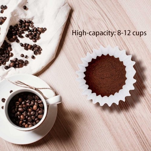 Coffee Filters | 8-12 Cup | 100 Count White Disposable Basket Filters - 7.875 Inch x 3.25 Inch