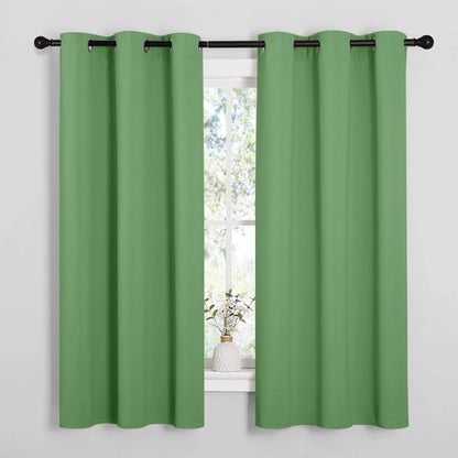 NICETOWN Froest Green Blackout Curtains 45 inches Length for Kitchen, 2 Panels, 29" Wide, Thermal Insulated Decoration Drapes for Small Window