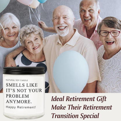 Retirement Gifts for Woman Men, Happy 2026 Retirement Candle, Funny Retired Farewell Gifts for Coworkers, Teacher, Nurse, Boss, Friends - Lavender Scented (7oz)