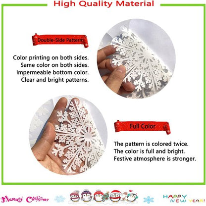Afmivs Christmas Window Clings - 321PCS Snowflake Stickers for Holiday Decor | 9 Sheets for Indoor Use