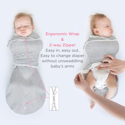 SwaddleDesigns 6-Way Omni Swaddle Sack - Arms Up Design for Newborns | Improves Sleep, Small 0-3 Mo, Heathered Jadeite