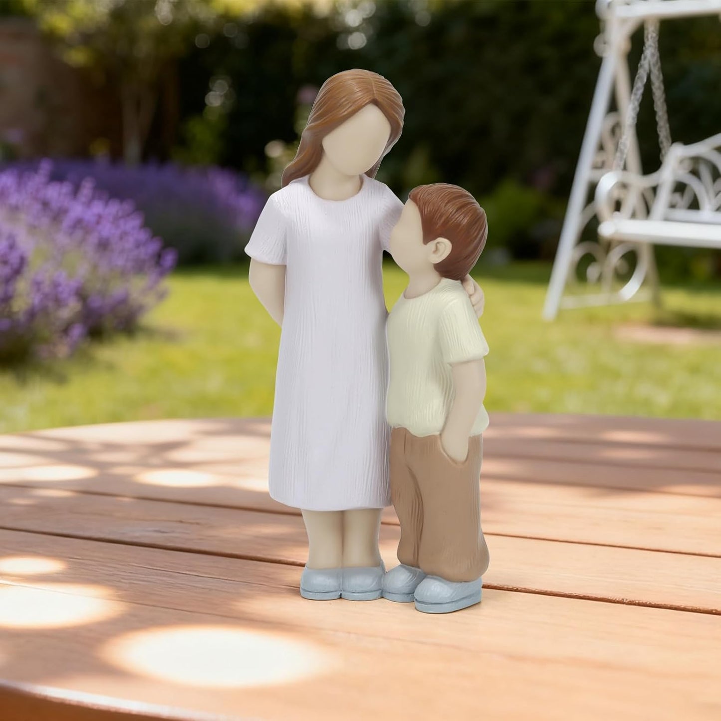 Sibling Love Resin Sculpture - Sentimental Brother and Sister Figurine for Home Decor | Perfect Childhood Gift
