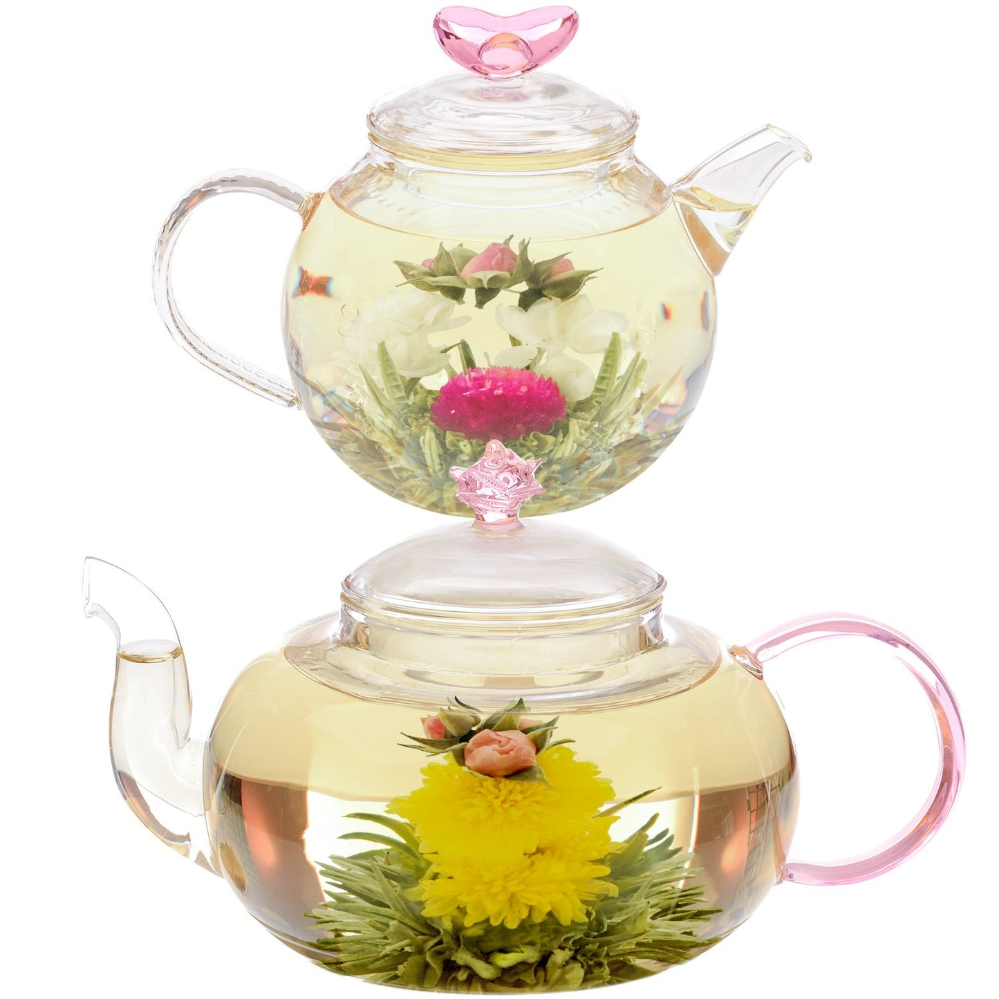 Teabloom Rose Flowering Tea – 12 Hand Tied Blooming Tea Flowers – 36 Steeps, Makes 250 Cups – Romantic Rose Tea Gift Set for Tea Lovers