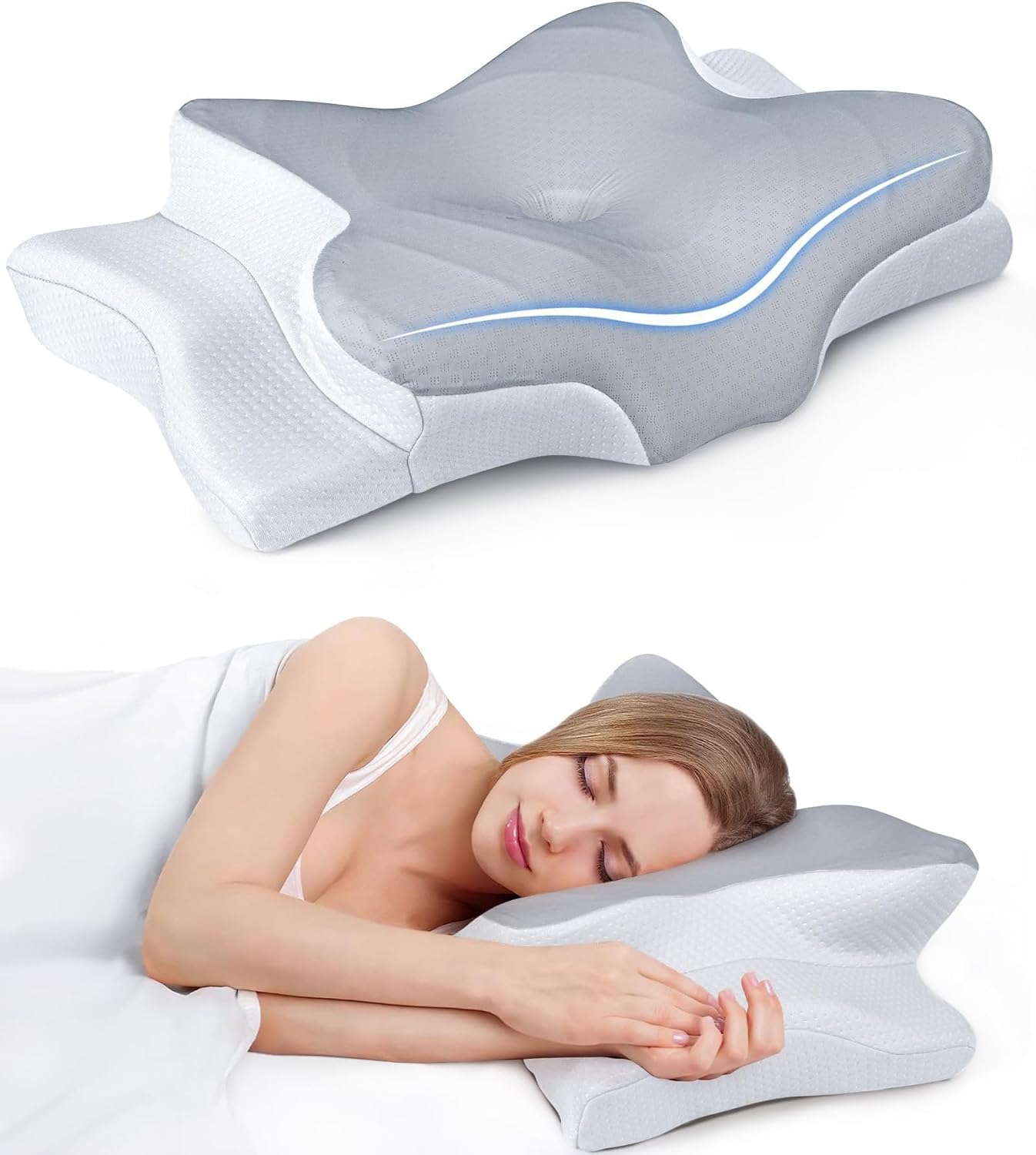 Ultra Pain Relief Cooling Pillow - Adjustable Ergonomic Memory Foam for Neck Support | Cozy Orthopedic Design