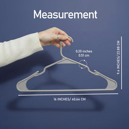 Utopia Home Plastic Hangers 30 Pack - Durable Space-Saving Clothes Hangers - Grey Closet Organizers
