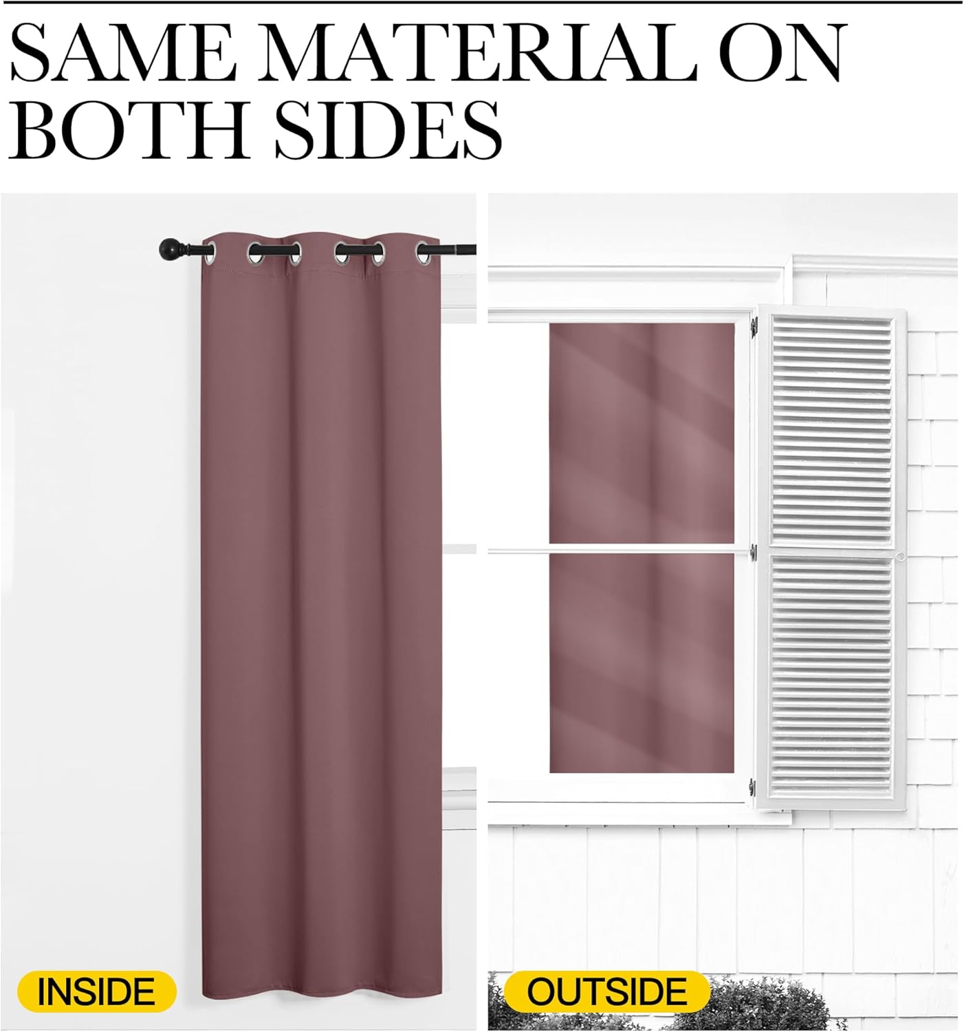 NICETOWN Room Darkening Curtains - Thermal Insulated Drapes for Bedroom | Dusty Bean Paste, 2 Panels, 42x63