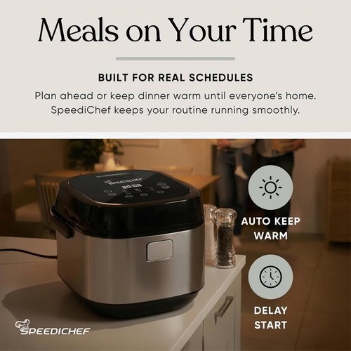 10-Cup Rice Cooker by [Brand Name] - Smart Rice Maker with Nonstick Pot & Steamer Basket | Delay Timer & Keep Warm Function | BPA-Free & Non-Toxic, Stainless Steel