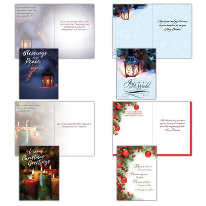 Religious Christmas Cards Bulk 48 Assorted Box with Envelopes - KJV Scripture