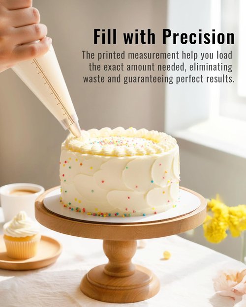 Bake Choice 16-Inch Large Piping Bags - 100PCS Thickened Disposable Anti-Burst Frosting Bags for Cake & Cookie Decorating