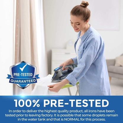 Pursteam Steam Iron - 1800W with LCD Screen, Nonstick Ceramic Soleplate & Auto Shutoff | Self-Cleaning Feature