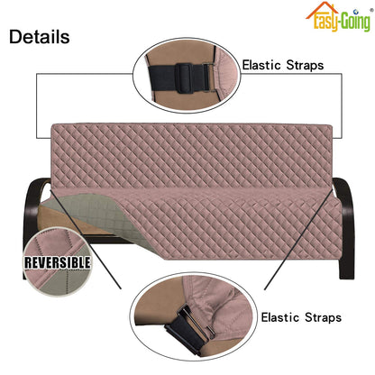 Easy-Going Futon Sofa Slipcover Reversible Sofa Cover Armless Cover Furniture Protector Couch Cover Water Resistant Pets, Kids, Children, Dog, Cat Pink/Beige