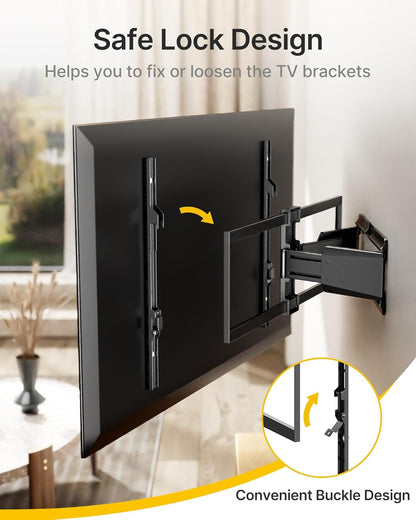 monTEK Heavy Duty TV Wall Mount - Ultra Slim Design for 50-100 Inch TVs | Swivel, Tilt & Extend Up to 185lbs