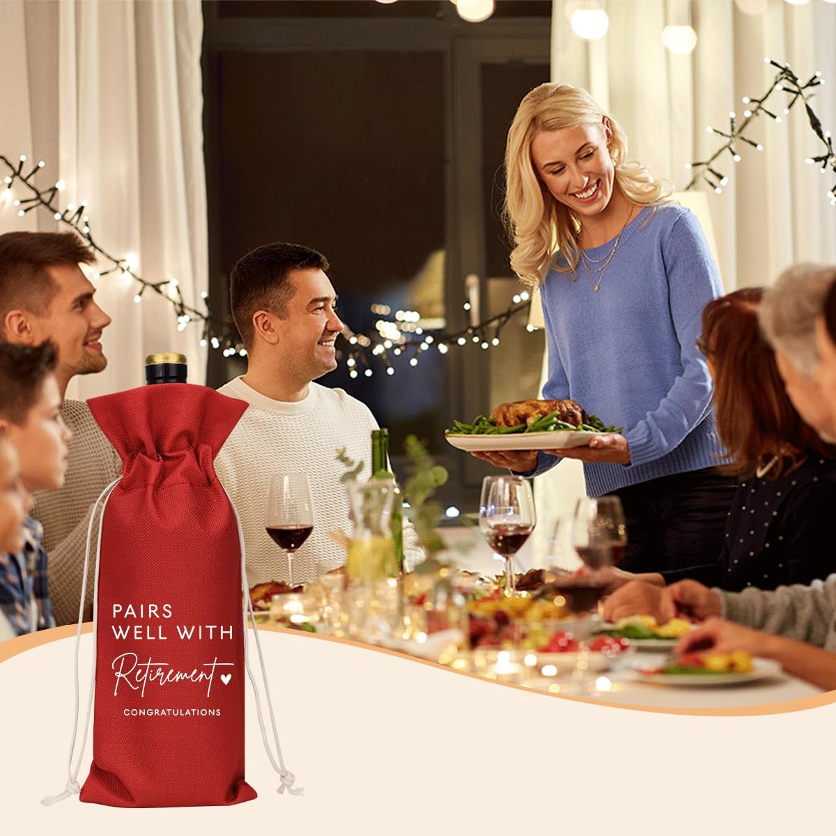XFW Red Retirement Wine Bag Retirement Gifts for Women Men Farewell Gifts for Coworkers Going Away Gift for Friends Boss