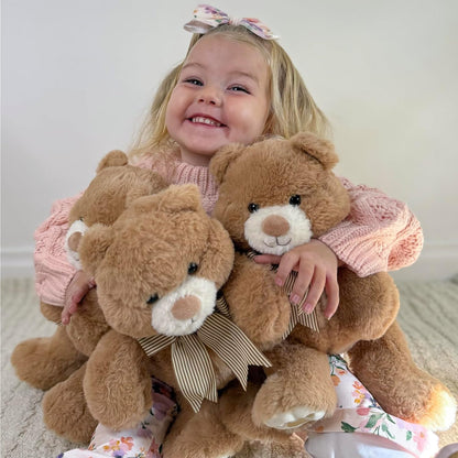 Skiennix 14" Teddy Bear Plush | Soft Snuggle Stuffed Animal with Bow Tie - Perfect Gift for Kids & Adults
