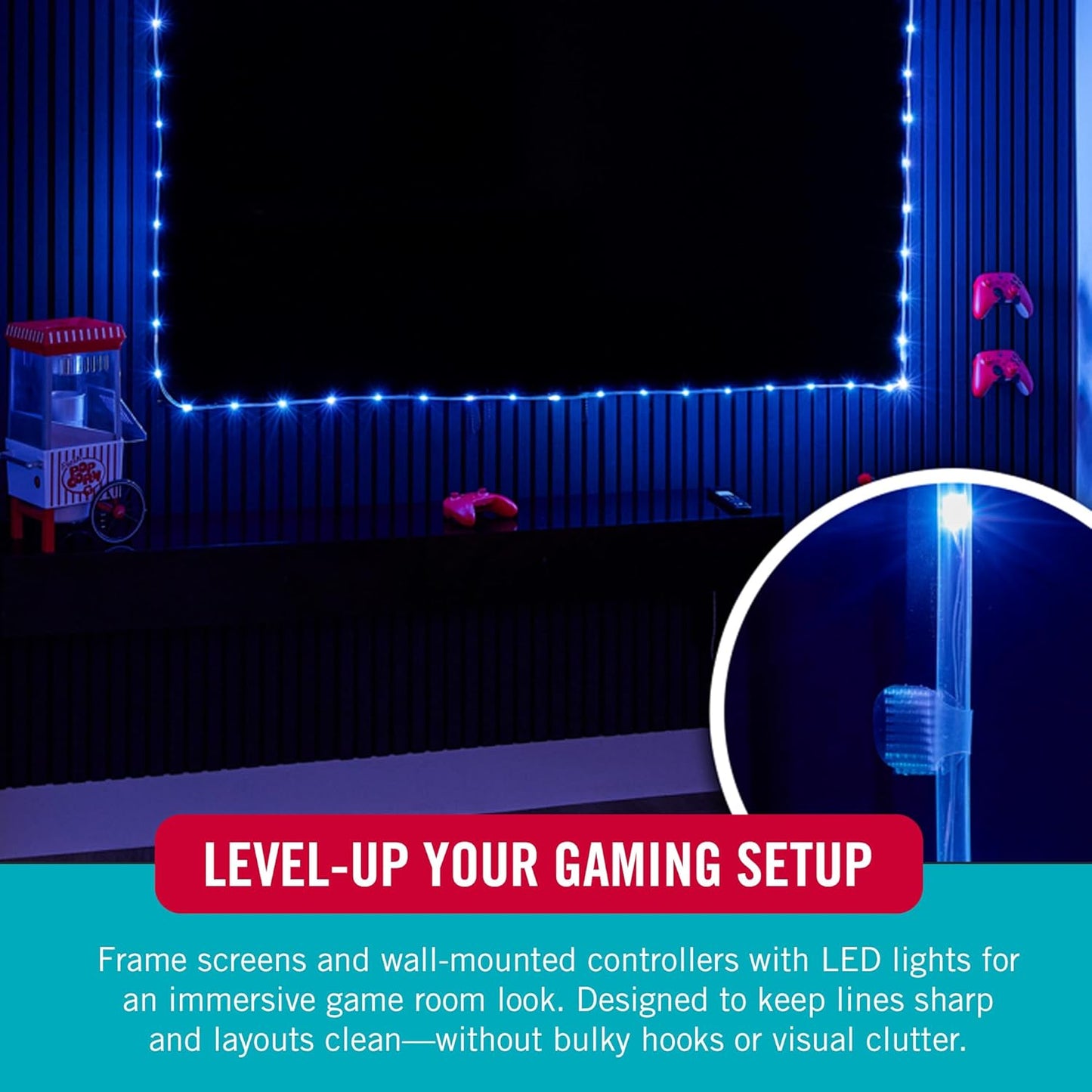 VELCRO Brand Indoor Light Clips - Damage-Free String Light Holders, Transparent, 48 Pack, Up to 100 ft