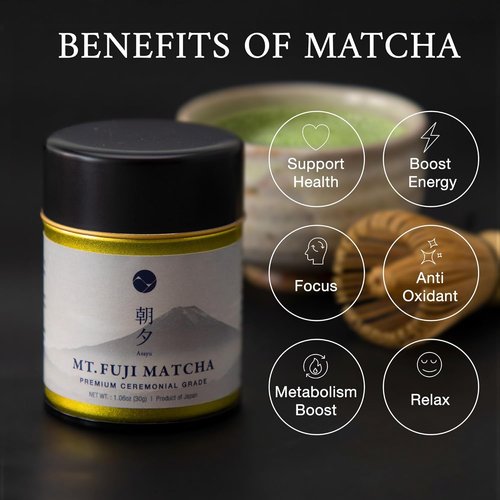 Asayu Japan Fuji Matcha Powder - Ceremonial Grade Green Tea from Mt. Fuji | 100g Pouch