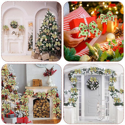 12pcs Christmas Bows Ornaments 6.3 Inch Large Christmas Wreath Bows - Style 1
