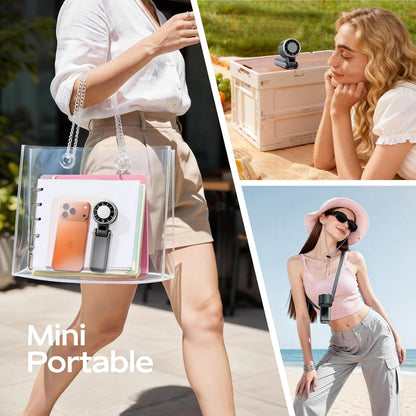 Shewind Portable Handheld Fan - Ice Cooling Turbo Fan with 5 Speeds, Rechargeable, Up to 13 Hrs | Mini Travel Essential (Black)
