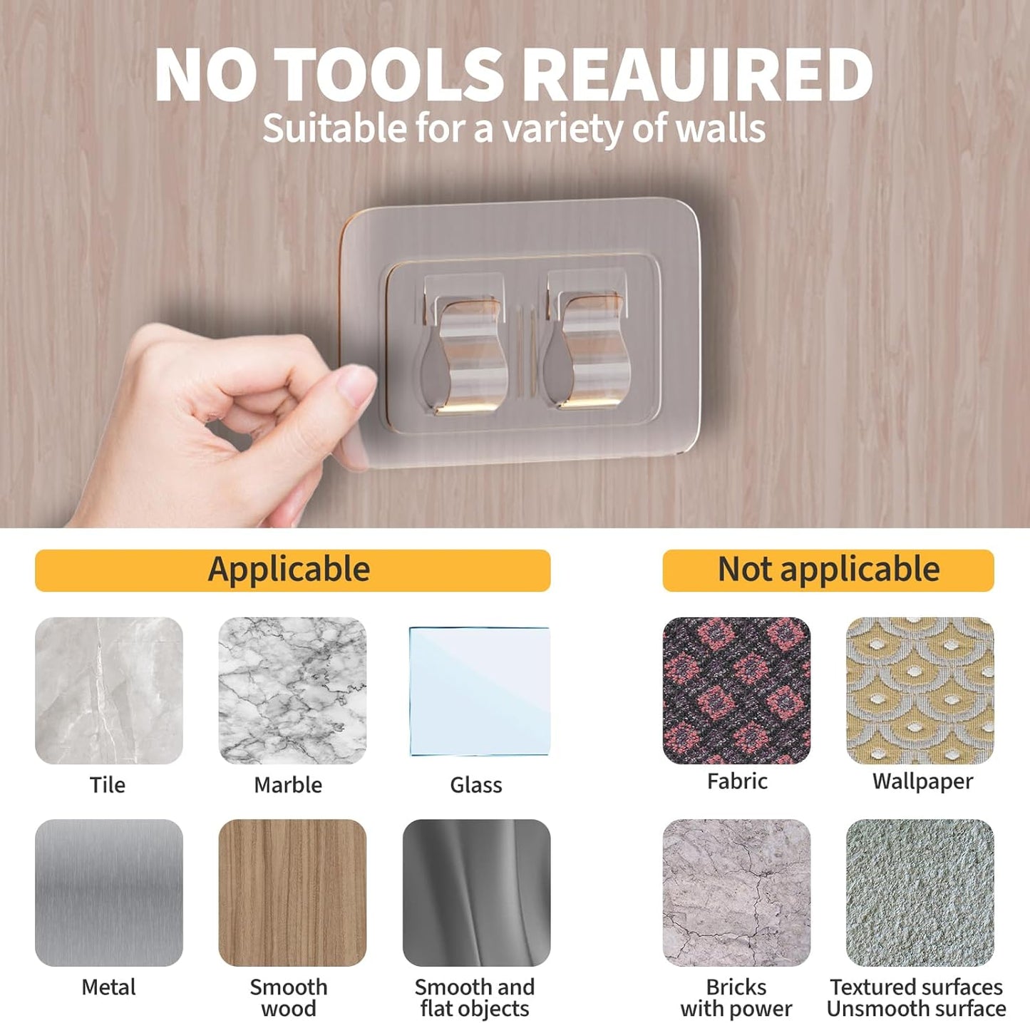 Skiennix Outdoor String Light Hooks - 100Pcs Heavy Duty Clips with Waterproof Adhesive Strips | UV-Resistant Clear Holders