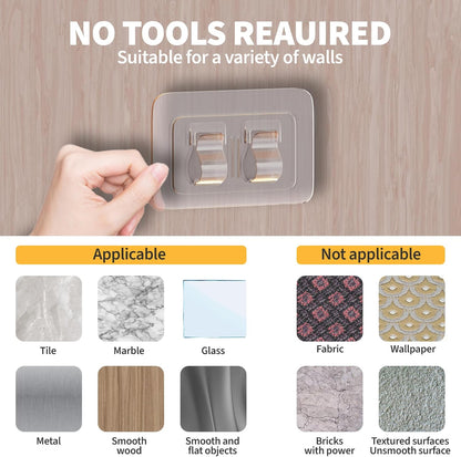 Skiennix Outdoor String Light Hooks - 100Pcs Heavy Duty Clips with Waterproof Adhesive Strips | UV-Resistant Clear Holders