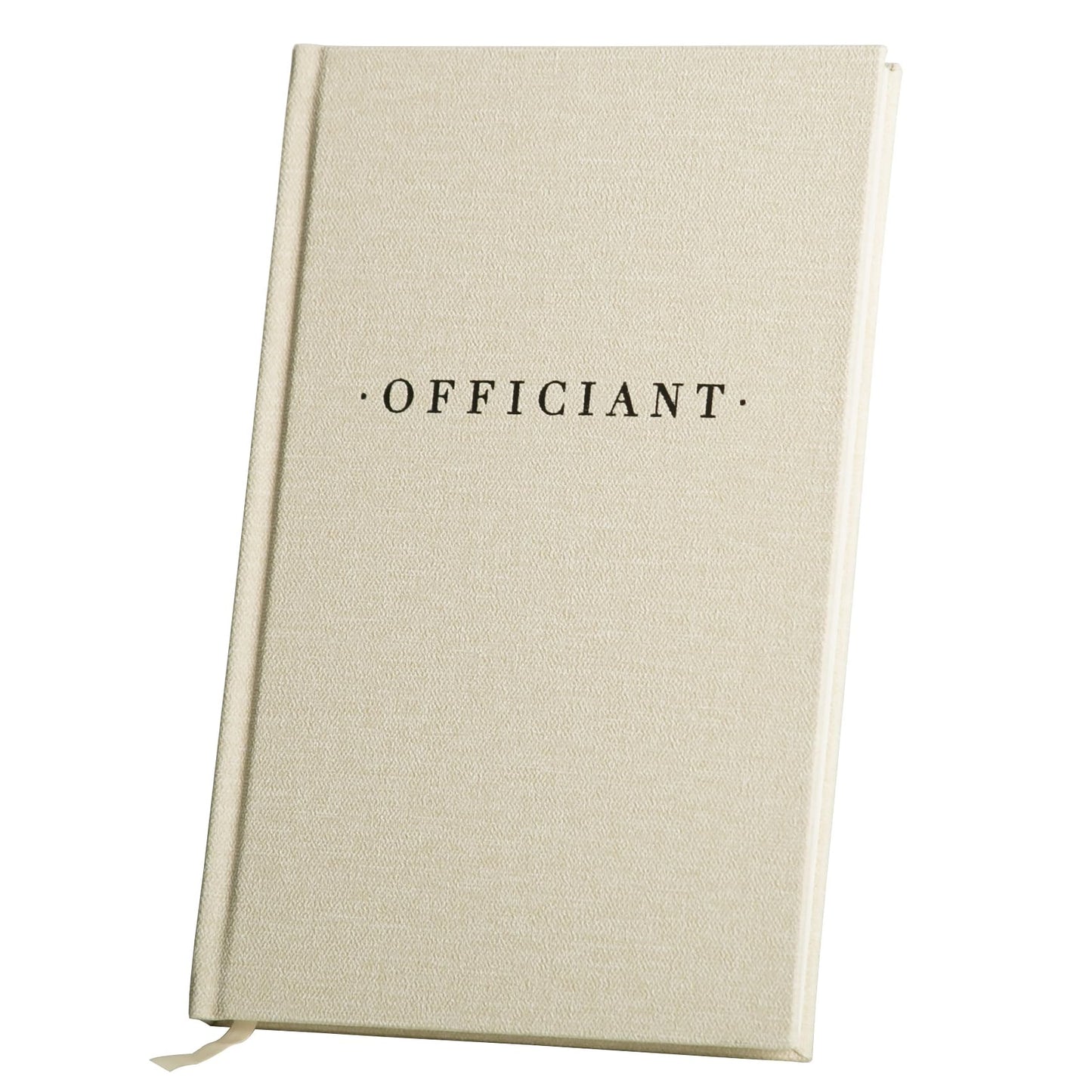 Officiant Book - Cream Canvas Linen Printed Hard Cover Officiant or Pastor Blank Notebook Gift (Officiant-Design7)