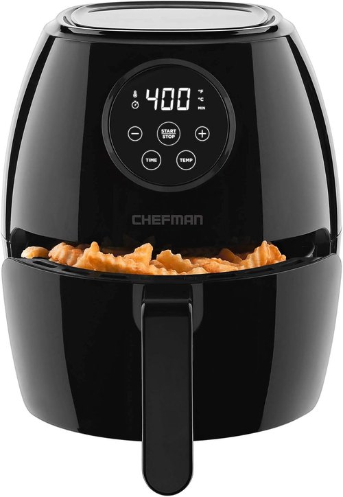 CHEFMAN 3.5 Qt. Small Air Fryer - Healthy Cooking with Digital Touch Screen & Auto Shutoff | Glossy Black