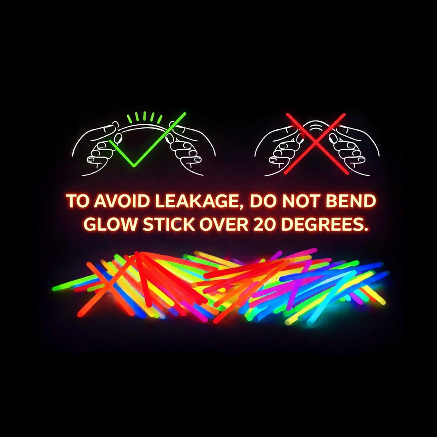 PartySticks Glow Sticks - 100 Pack 8-Inch Glow in the Dark Party Supplies | Neon Decorations & Favors