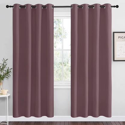 NICETOWN Dry Rose Blackout Curtains - 78" Long | Sound Reducing & Heat Blocking | 55" Wide, 2 Pieces