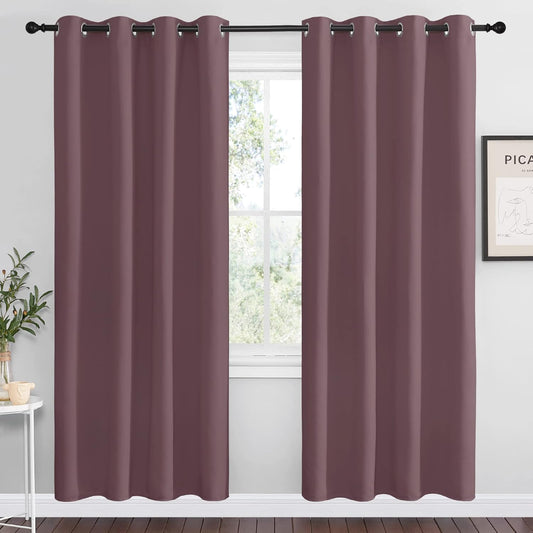 NICETOWN Dry Rose Blackout Curtains - 78" Long | Sound Reducing & Heat Blocking | 55" Wide, 2 Pieces