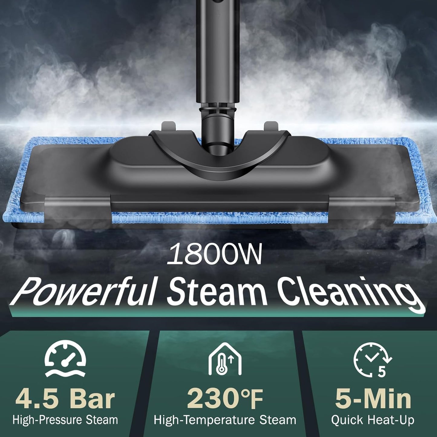 Skiennix Steam Cleaner - 1800W Powerful Multipurpose Mop with 28 Accessories | 1.5L Tank for Chemical-Free Home Cleaning