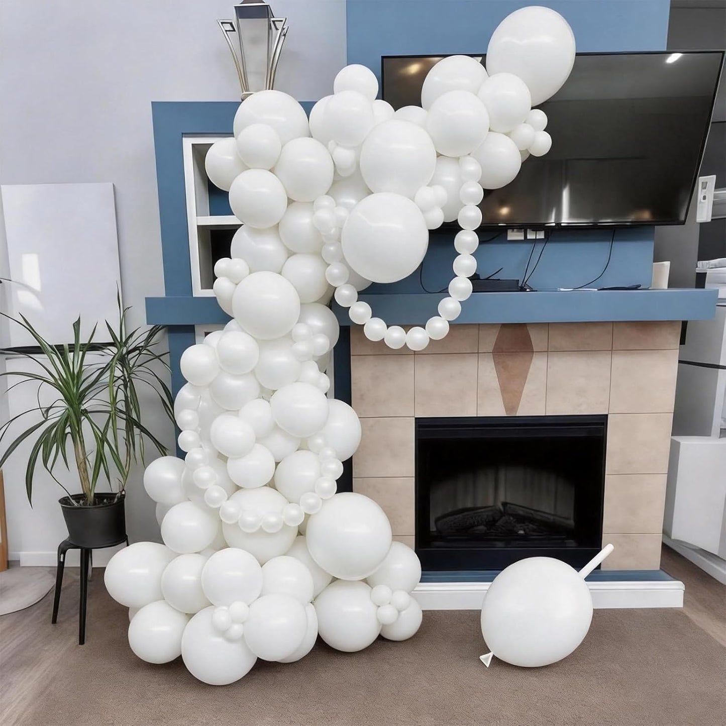 Skiennix White Linking Balloons - 100pcs 6 Inch Quick Link Balloons for Wedding & Party Decor