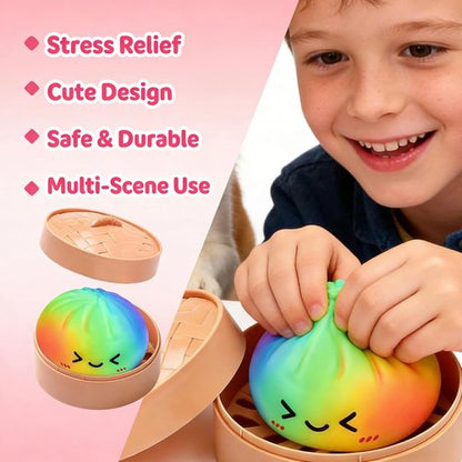 Glitter Dumpling Squishy Stress Balls - Colorful Fidget Toy for Stress Relief | 2-Pack