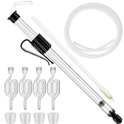 LURKA Wine & Mead Making Kit，Siphon Pump with 6 Feet of Tubing, Bottling Wand, Clamp, Bubble Airlock and Drilled Stopper，Wine Making Supplies for Beginners，Wine Wand and Auto Siphon Included