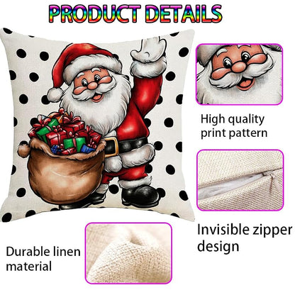 Variation of THIS listing Christmas Pillow Covers 18 x 18 Set of 2 – Double-Sided Santa Elk Shield, 18x18 Covers