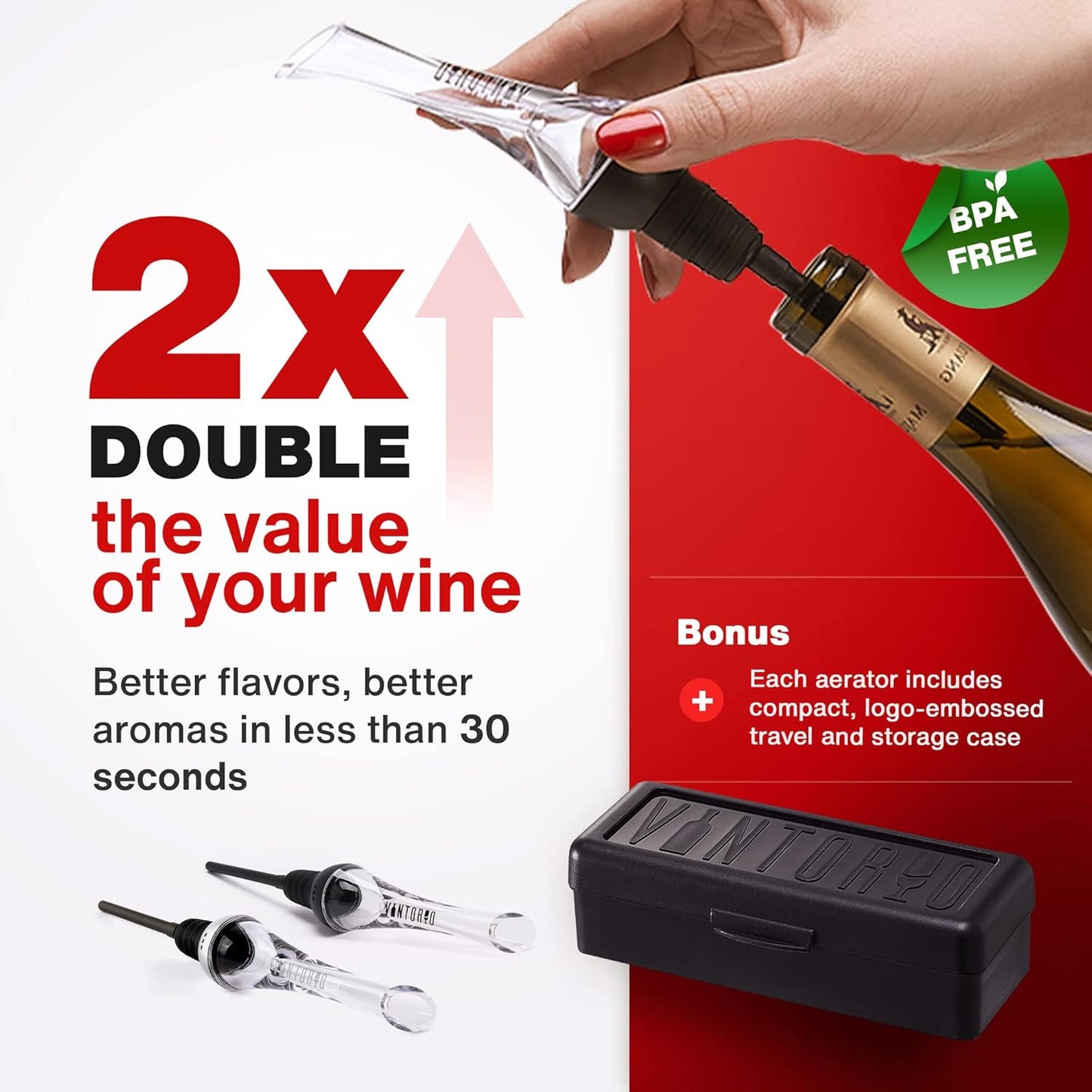 Wine Aerator Pourer and Citadel Wine Decanter Bundle by Vintorio