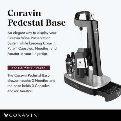 Coravin Premium Pedestal Base - To Hold Coravin Timeless and Coravin Pivot Wine by the Glass Systems