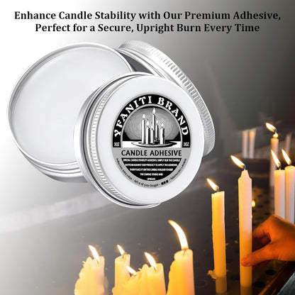 Skiennix Candle Adhesive - 3 oz Taper Candle Glue for Secure Hold | Essential Candle Accessory