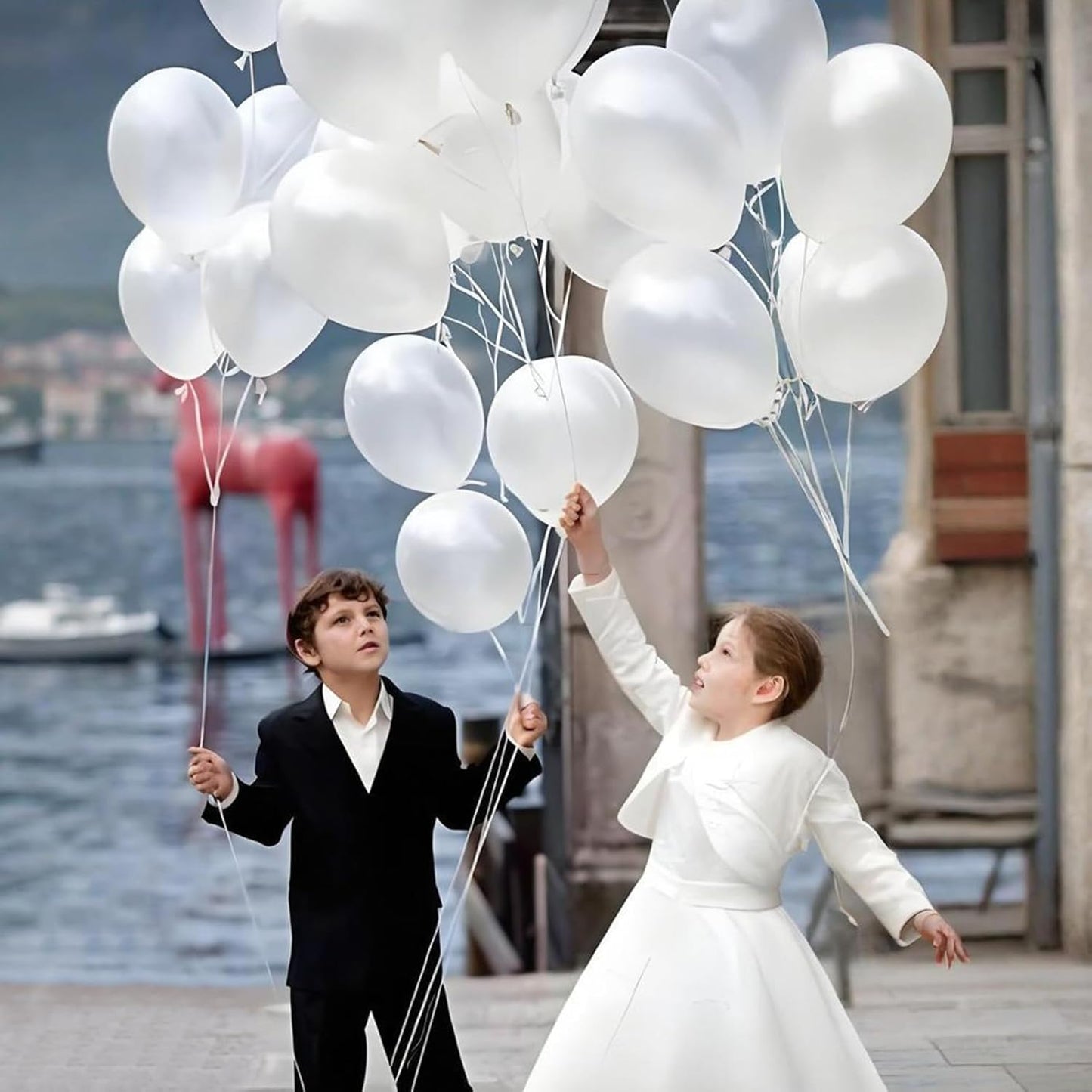 Pearl White Latex Balloons by [Brand Name] - 12 Inch, 110pcs for Birthday Parties & Baby Showers