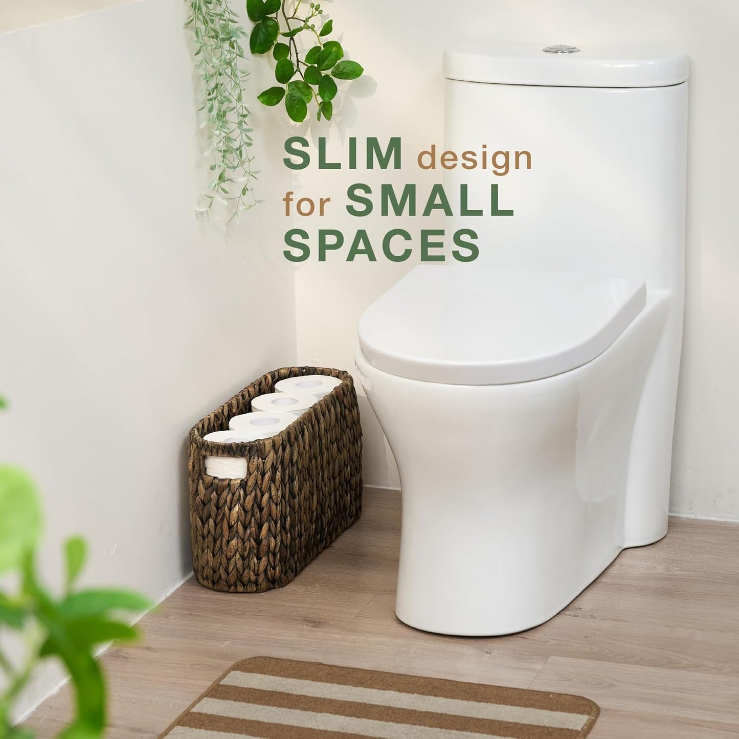 Skiennix Black Toilet Paper Storage Basket - Stylish & Functional Bathroom Organizer